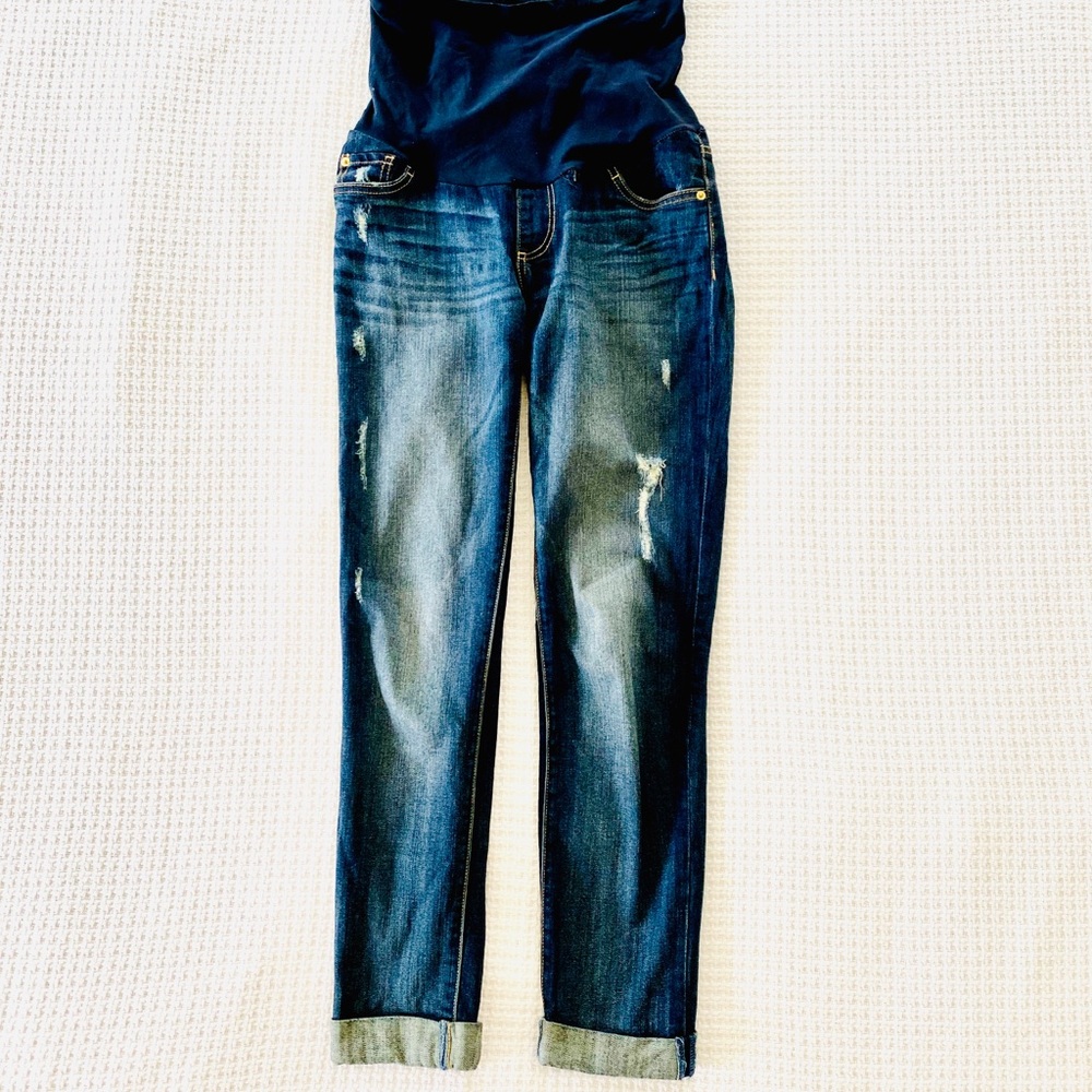 Pea in the Pod Maternity Distressed Cropped Denim